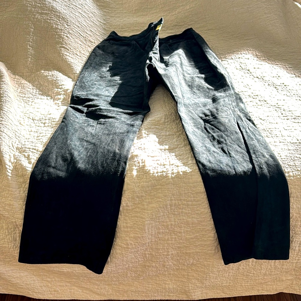 Suede/Leather Jeans Size 14